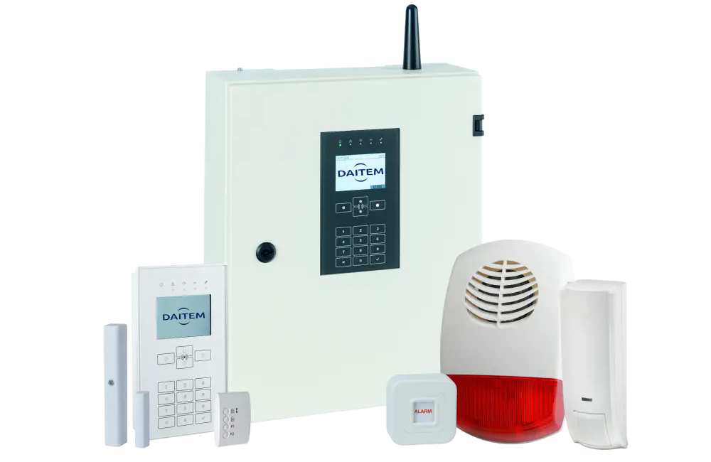 Das <strong>Hybrid-Alarmsystem DAITEM D34</strong>. Ihr Alarmsystem zum Einbruchschutz in Elmshorn und Umgebung.